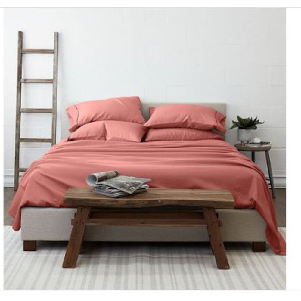 The Home Collection 6-Piece Solid Clay Full Bed Sheet Set
